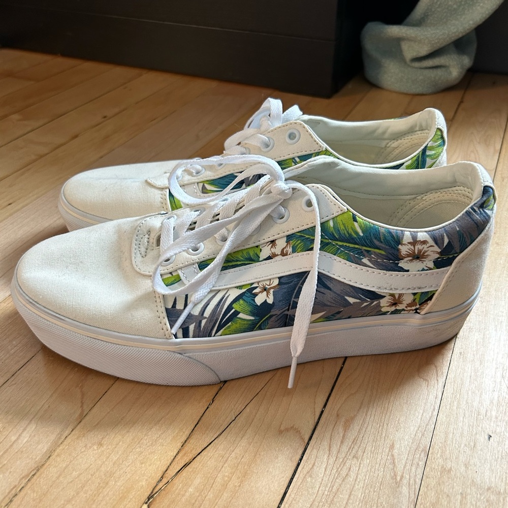 Vans Old Skool Platforms with Tropical Print